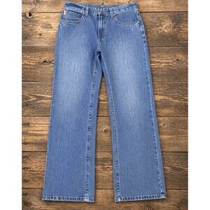 Ariat M4 Jeans Mens 38x36 Blue Relaxed Boot Distressed Light Wash Pant Western